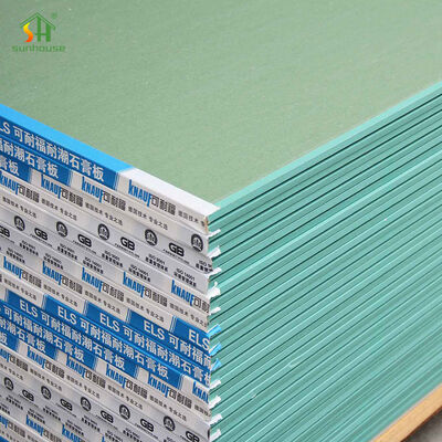 سعر جيد التصميم الحديث 5/8 بوصة 1/2 بوصة ألواح الجبس غير القابلة للاشتعال مواد الجبس المقاومة للماء ألواح الجبس المقاومة للماء الانترنت